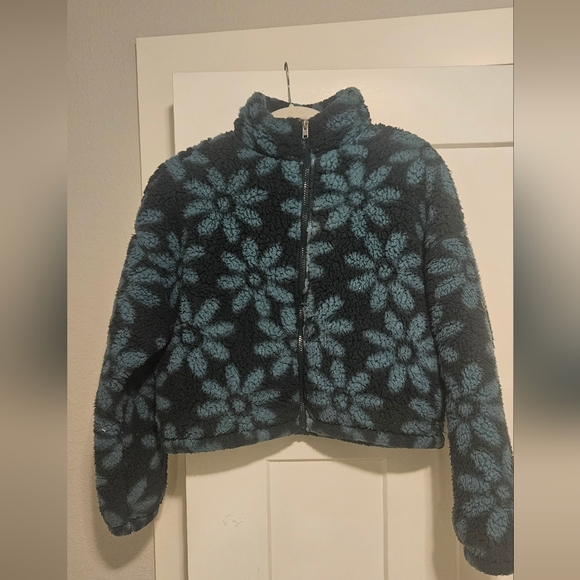 Hollister Blue Floral Fleece Jacket - Picture 3 of 3